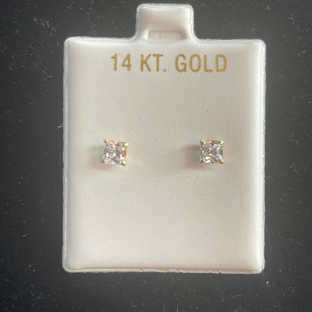 14K Gold CZ Studs